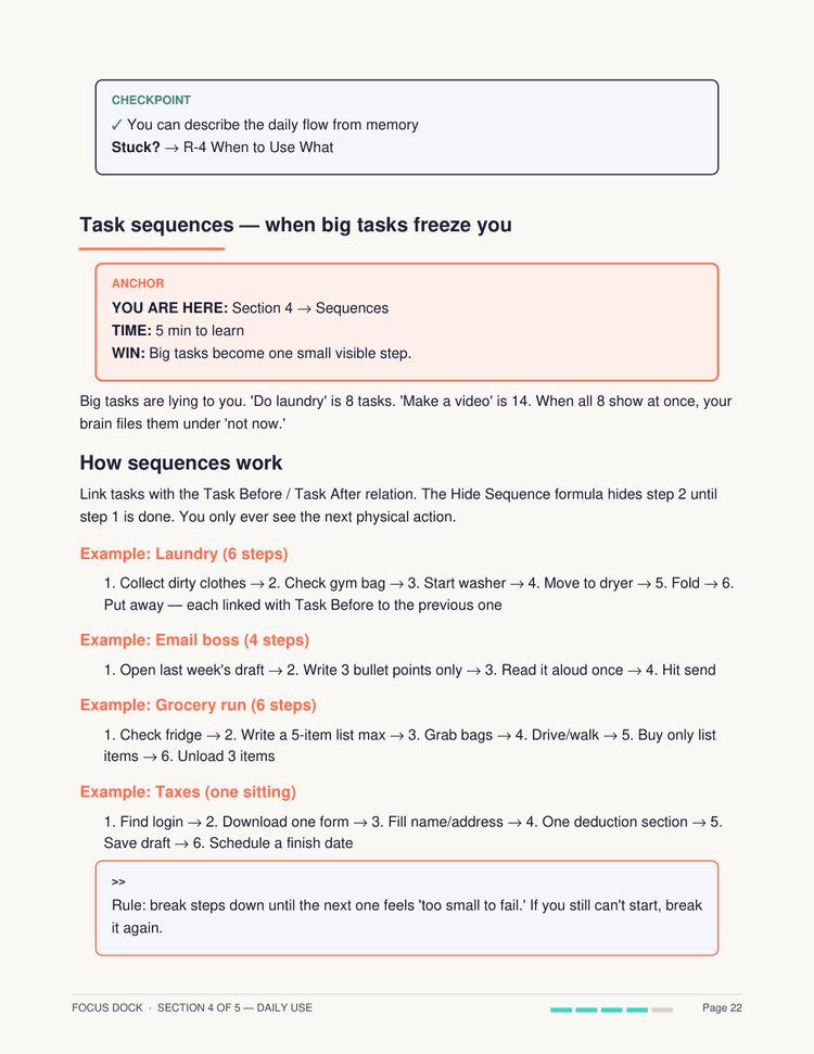 Pre-built task sequences